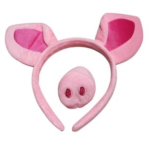 Pink Pig Ear Headband Costume Set
